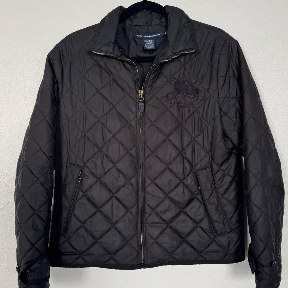 Ralph Lauren Sport‎ RL Club MMVII Jacket Women Medium Black Quilted Gorpcore